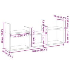 Vidaxl Stenska omarica 100x18x40 cm rjavi hrast inženirski les