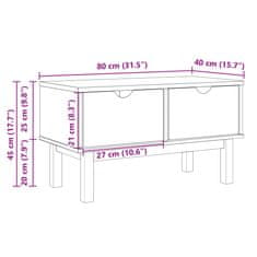 Vidaxl Klop za predsobo OTTA 80x40x45 cm trdna borovina