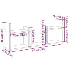 Vidaxl Stenska omarica 100x18x40 cm sonoma hrast inženirski les