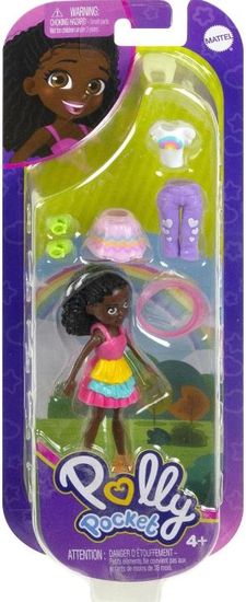 Polly Pocket Mattel Poletna modna punčka temnopolta (HKV84)