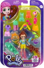 Polly Pocket Mattel Lutka s športnim paketom za skejtanje s hišnim ljubljenčkom (HKV90)