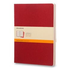 Moleskine Beležnice Cahier XL, linirane, 3 kosi, rdeča