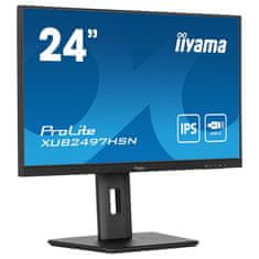 iiyama Monitor ProLite XUB2497HSN-B1 24" IPS, Full HD, Ultra Slim Bezel, HDMI, Display Port, USB-C dok, Nastavljiva višina