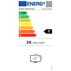 iiyama Monitor ProLite XUB2797QSN-B1 27" IPS, WQHD, priključek USB-C in RJ45 (LAN), ultra tanek okvir, HDMI, Display Port, nastavljiv po višini