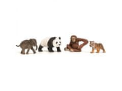 Schleich SLH427236 Schleich Wild Life - Komplet štirih divjih živali za začetek, Azija, otroška figurica 3+ 