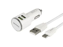 Carmotion Polnilec WAYME 12/24V 2x USB 3,4A + kabel z vtičem USB-C