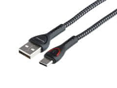 Carmotion WAYME Kabel za polnjenje in sinhronizacijo, pleten iz mikrovlaken, z osvetlitvijo LED, 200 cm, USB &gt; USB-C