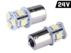 Carmotion VISION P21W BA15s 24V 8x 5050 SMD LED žarnica, bela, 2 kosa.