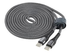 Carmotion WAYME Kabel za polnjenje in sinhronizacijo, pleten iz mikrovlaken, 200 cm, USB-C &gt; USB-C PD, največ 65 W