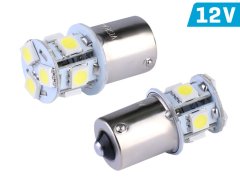 Carmotion VISION P21W BA15s 12V 8x 5050 SMD LED žarnica, bela, 2 kosa.