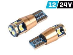 Carmotion VISION W5W (T10) 12/24V žarnica 10x 3030 SMD LED, nepolarna, CANBUS, bela, 2 kosa.