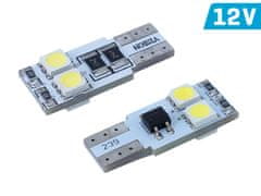 Carmotion VISION W5W (T10) 12V žarnica 4x 5050 SMD LED, CANBUS, bela, 2 kosa.