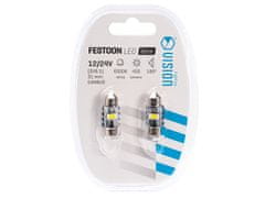 Carmotion VISION Festoon žarnica SV8.5 31 mm 12/24V 2x 3570 SMD LED, CANBUS, bela, 2 kosa.