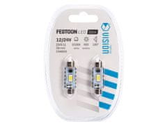 Carmotion VISION Festoon žarnica SV8.5 39 mm 12/24V 2x 3570 SMD LED, CANBUS, bela, 2 kosa.