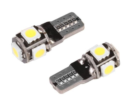 Carmotion VISION W5W (T10) 12V 5x 5050 SMD LED žarnica, CANBUS, bela, 2 kosa.