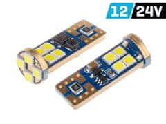 Carmotion VISION W5W (T10) 12/24V žarnica 12x 3030 SMD LED, nepolarna, CANBUS, bela, 2 kosa.