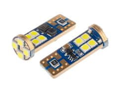 Carmotion VISION W5W (T10) 12/24V žarnica 12x 3030 SMD LED, nepolarna, CANBUS, bela, 2 kosa.