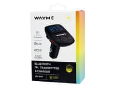 Carmotion WAYME FM oddajnik 12/24V z USB QC3.0 + Auto-ID, voltmeter in HandsFree