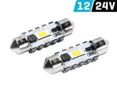 Carmotion VISION Festoon žarnica SV8.5 36 mm 12/24V 2x 3570 SMD LED, CANBUS, bela, 2 kosa.