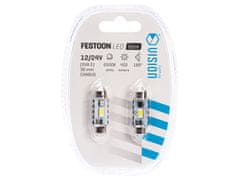 Carmotion VISION Festoon žarnica SV8.5 36 mm 12/24V 2x 3570 SMD LED, CANBUS, bela, 2 kosa.