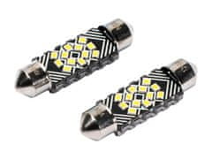 Carmotion VISION Festoon SV8.5 39 mm 12/24V 12x 2016 SMD LED žarnica, CANBUS, bela, 2 kosa.