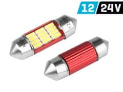 Carmotion VISION Festoon SV8.5 31mm 12/24V 12x 4014 SMD LED žarnica, nepolarna, CANBUS, bela, 2 kosa.