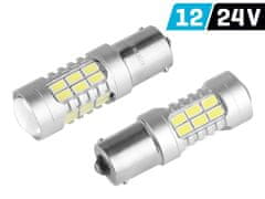 Carmotion VISION P21W BA15s 12/24V 27x 5730 SMD LED žarnica, z lečo, CANBUS, bela, 2 enoti