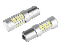 Carmotion VISION P21W BA15s 12/24V 27x 5730 SMD LED žarnica, z lečo, CANBUS, bela, 2 enoti