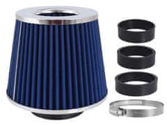 Carmotion Stožčasti zračni filter 155x130x120 mm, modra/krom, adapterji: 60, 63, 70 mm.