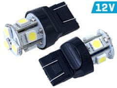 Carmotion VISION W21/5W (T20q) 12V 8x 5050 SMD LED žarnica, bela, 2 kosa.