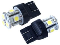 Carmotion VISION W21/5W (T20q) 12V 8x 5050 SMD LED žarnica, bela, 2 kosa.