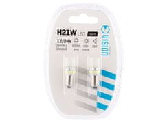 Carmotion VISION H21W BAY9s 12/24V 18x SMD LED žarnica, nepolarna, CANBUS, bela, 2 kosa.