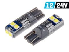 Carmotion VISION W5W (T10) 12/24V žarnica 6x 3030 SMD LED, nepolarna, CANBUS, bela, 2 kosa.