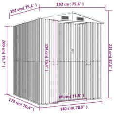 Vidaxl Vrtna lopa temno rjava 192x191x223 cm pocinkano jeklo