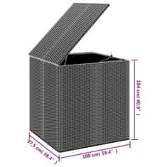 Vidaxl Vrtna škatla za blazine PE ratan 100x97,5x104 cm rjava