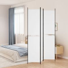 Vidaxl Paravan 3-delni bel 150x220 cm blago