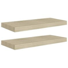 Vidaxl Stenske police 2 kosa barva hrasta 60x23,5x3,8 cm MDF