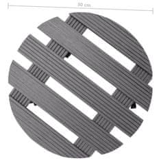 Vidaxl Voziček za rastline 2 kosa siv Ø30x7,5 cm WPC