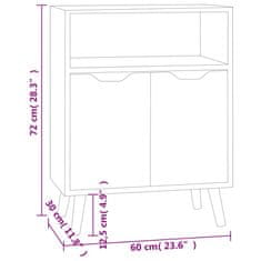 Vidaxl Komoda visok sijaj črna 60x30x72 cm inženirski les