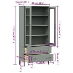 Vidaxl Knjižna omara z nogami siva 85x35x172,5 cm trden les OSLO