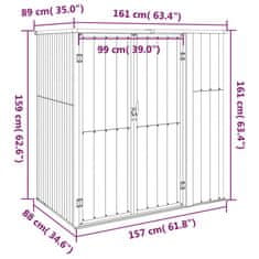 Vidaxl Vrtna lopa za orodje siva 161x89x161 cm pocinkano jeklo