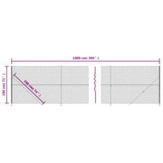 Vidaxl Mrežna ograja s prirobnico antracit 1,8x10 m