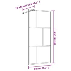 Vidaxl Stena za tuš s prozornim ESG steklom rdeča 80x195 cm