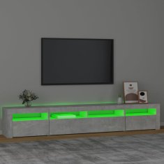 Vidaxl TV omarica z LED lučkami betonsko siva 240x35x40 cm