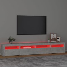 Vidaxl TV omarica z LED lučkami betonsko siva 240x35x40 cm