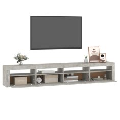 Vidaxl TV omarica z LED lučkami betonsko siva 240x35x40 cm