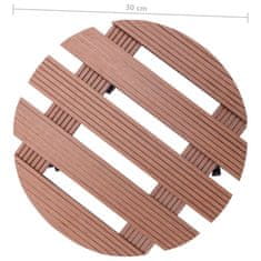 Vidaxl Voziček za rastline 2 kosa rjav Ø30x7,5 cm WPC