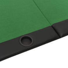 Vidaxl Zložljiva poker podloga za 10 igralcev zelena 208x106x3 cm