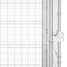 Vidaxl Zunanji pasji boks pocinkano jeklo 12,1 m²