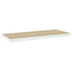 Vidaxl Stenska polica barva hrasta in bela 80x23,5x3,8 cm MDF